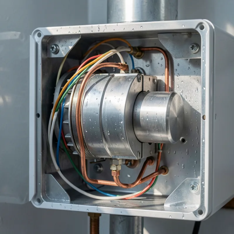 Échangeur en inox d&rsquo;une chaudière murale à condensation ouverte pour maintenance