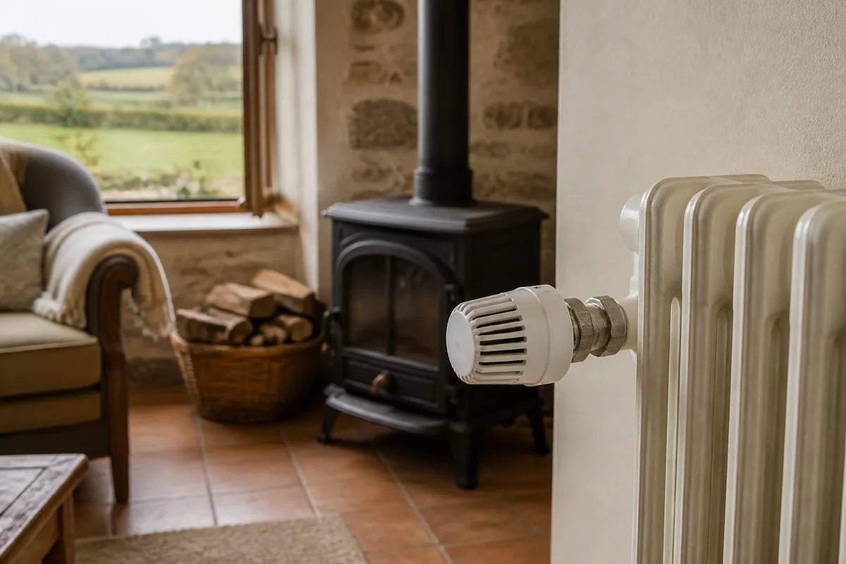 Robinet thermostatique installé sur un radiateur avant réglage de l&rsquo;installation